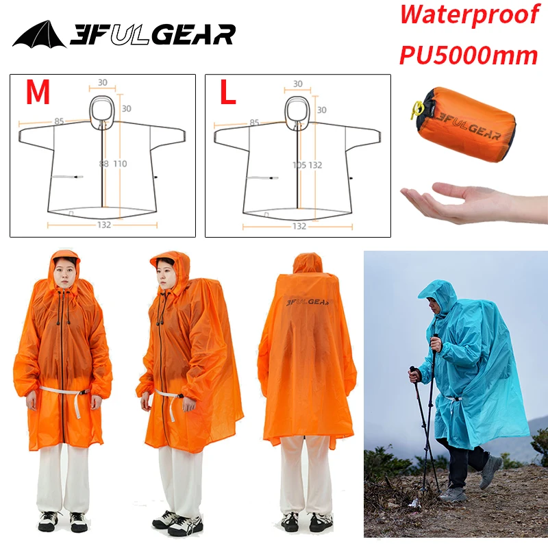 Cycling Gear For Rain - 3F UL GEAR Rits Regenjas 15D