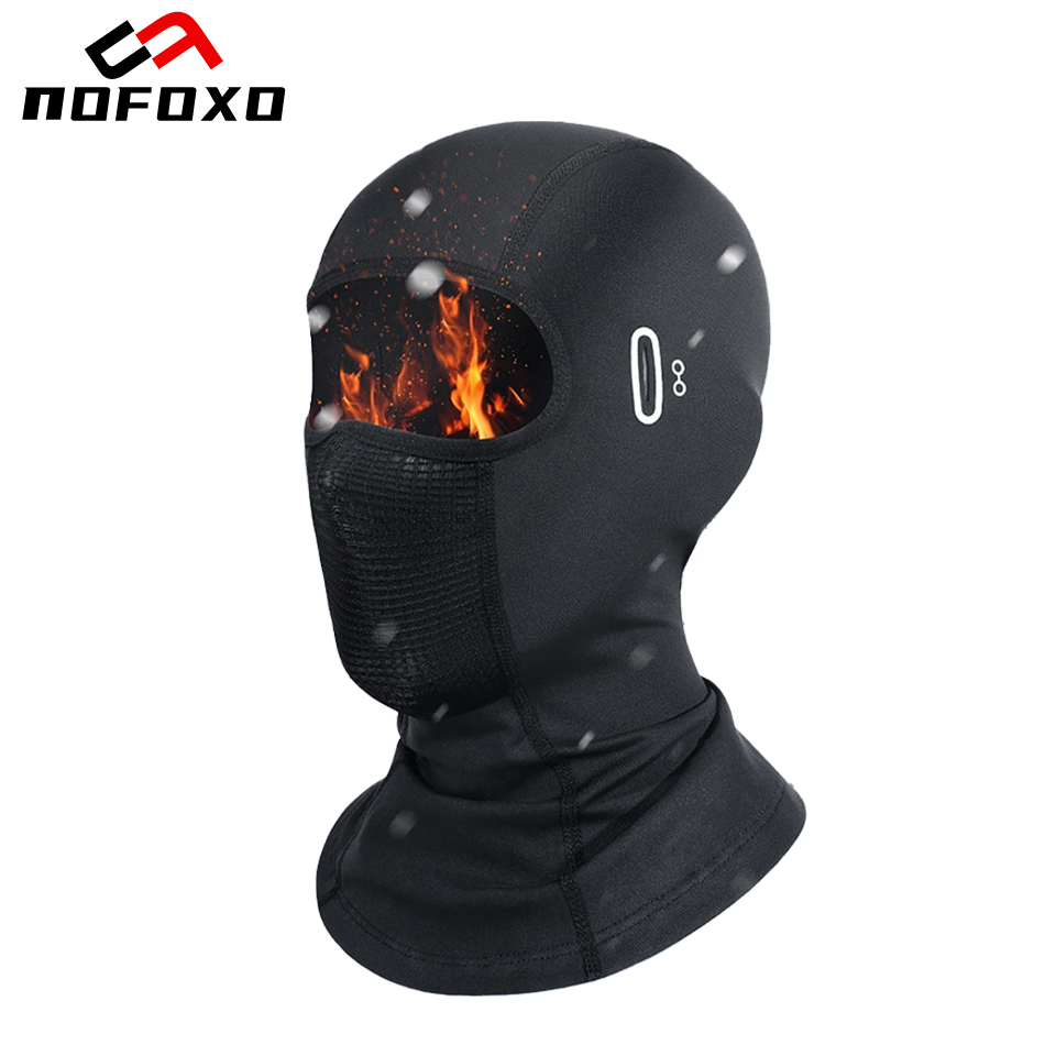 Cycling Gear In Winter - NOFOXO Winter motorrijden gezichtsmasker Warme fietspet